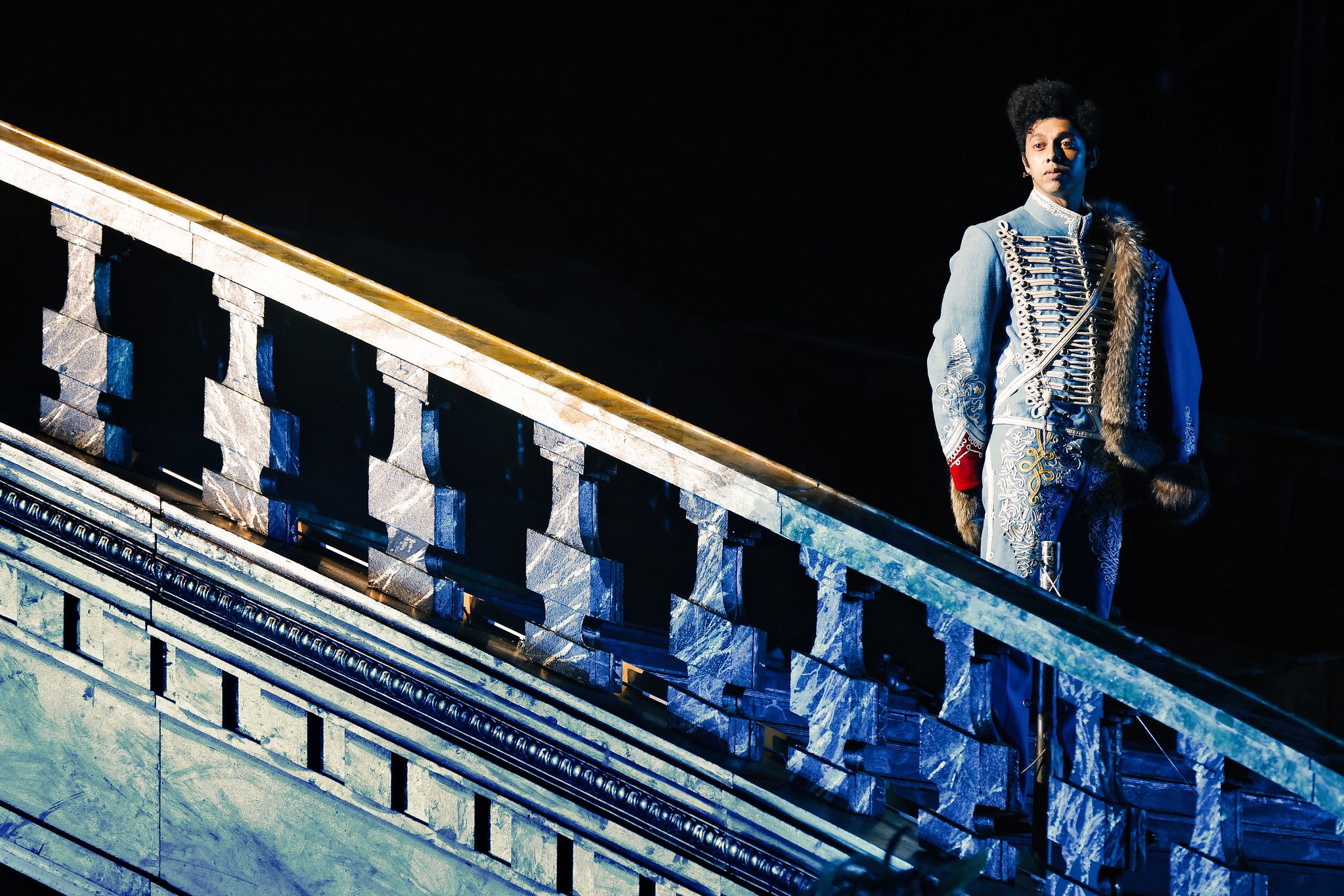 Callum Francis in a performance of The Phantom of the Opera on Sydney Harbour