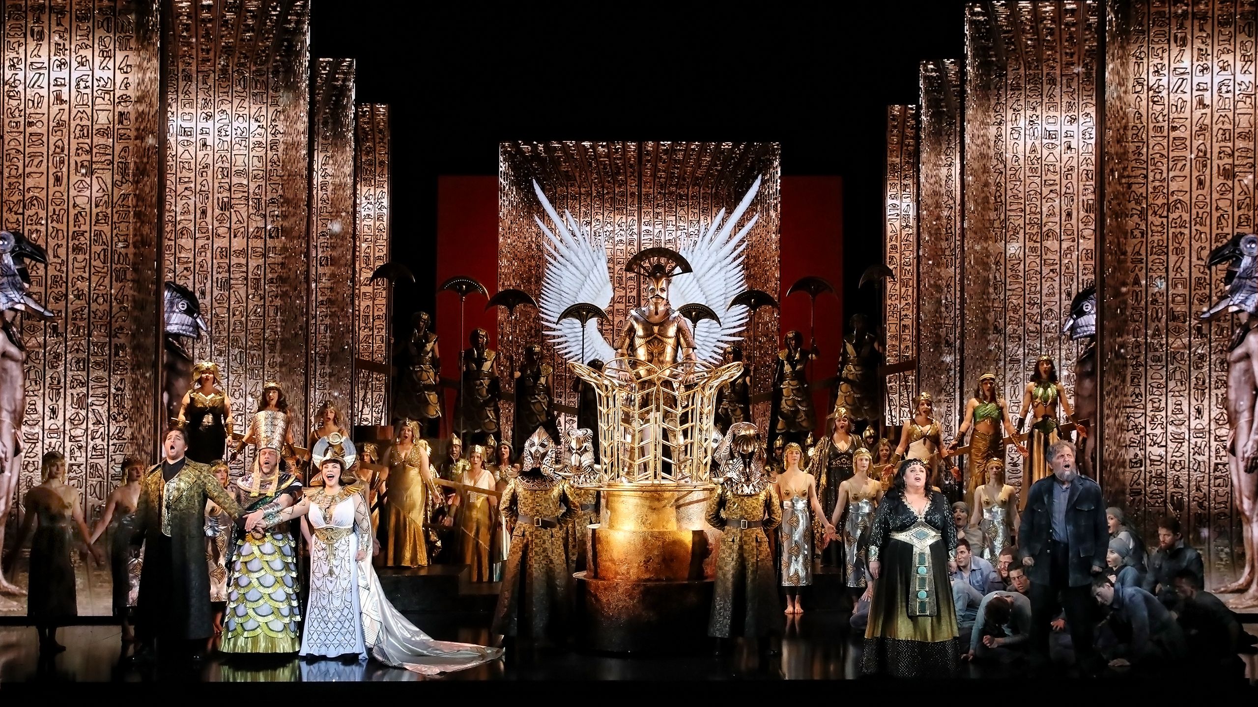 a large chorus scene in the opera aida
