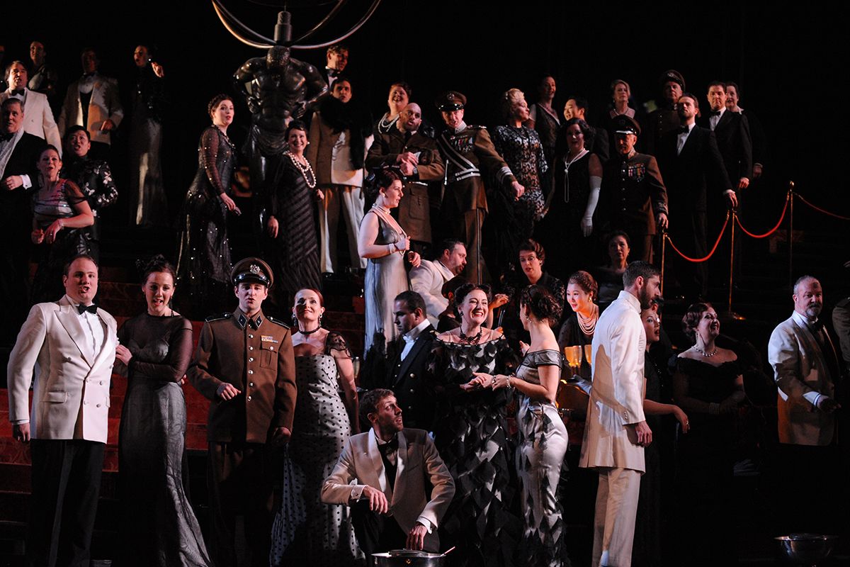 A large chorus scene in the opera Otello