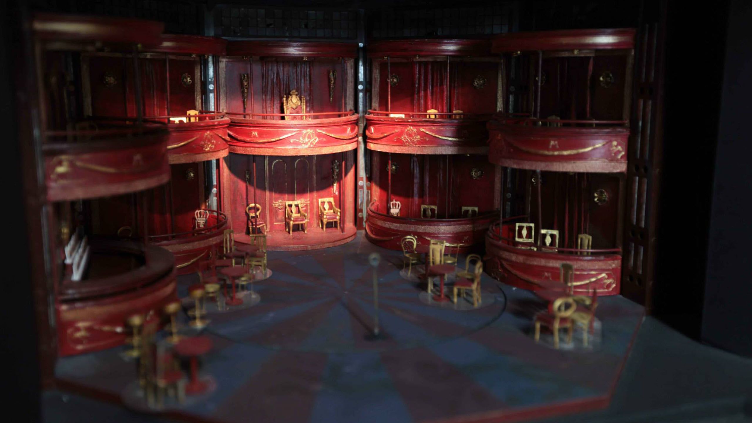 The set model for act 2 of La Bohème