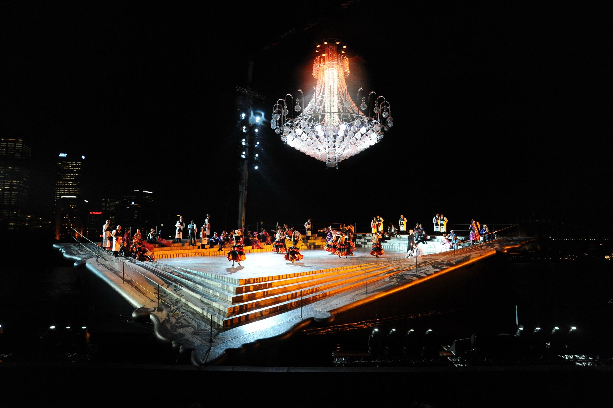 Dancers in Opera Australia's production of La Traviata on Sydney Harbour 